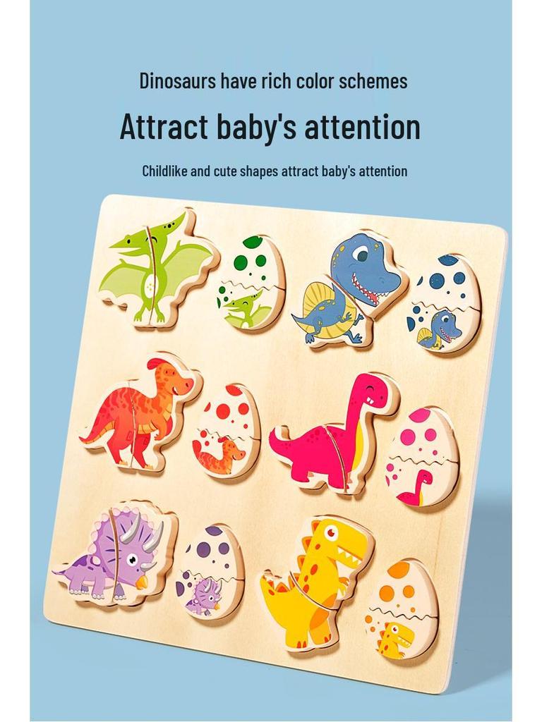 3D Wooden Dinosaur Egg Layered Puzzle for Kids - Educational and Fun Grasp Toy