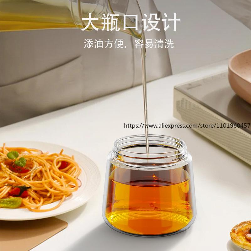 Lebensmittelechter Küchenölspender Set Tropffreie Flaschen Salzgefäße für Öl, Sojasauce Essig Gewürzaufbewahrung