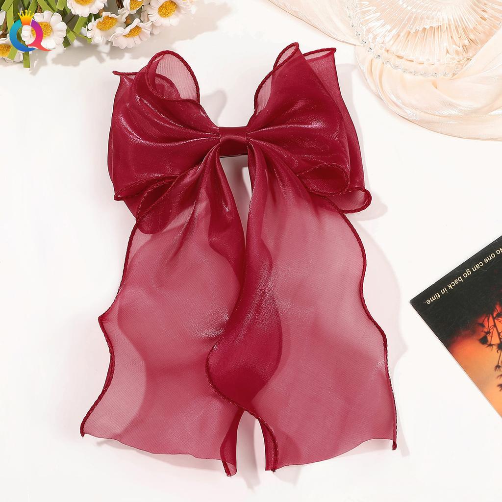 Chiffon Spring Clip Super Fairy Big Bow Hair Clip Ponytail Women's New Cloud Head Flower Hair Accessories