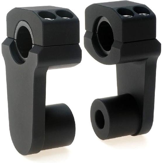 Pivoting Handlebar Risers – 2   Height Rise CNC Aluminum Mount for 7/8   & 1-1/8   Handlebars – Fits 7/8   Stem Clamp Black 1-1/8  чёрный