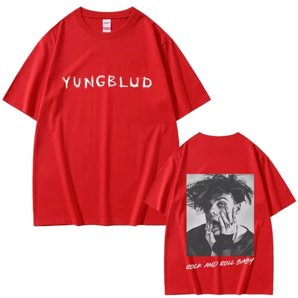 Singer Yungblud Portrait Graphic TShirt Unisex Casual Retro Street Style Mens Fashion Gothic TShirt Mens Soft Cotton TShirt
