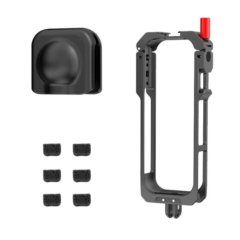 Aluminum Protective Frame Camera Cage For 360 X5 Action Camera With Cold Shoe Mount And Toolless Installation