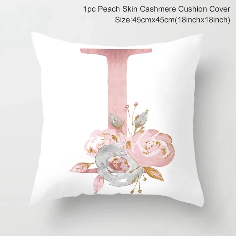 45X45Cm Pink Letter Cushion Pillowcase Decorative Sofa 40X40Cm Pillow Cases Autumn Decoration