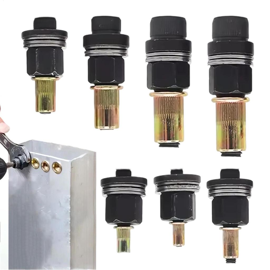 7pcs Rivet Nut Tool Kit M3 M4 M5 M6 M8 M10 M 12 Carbon Steel Drill Adapter River Nut Tool For Auto / Shelving Riveter Rivet Nut