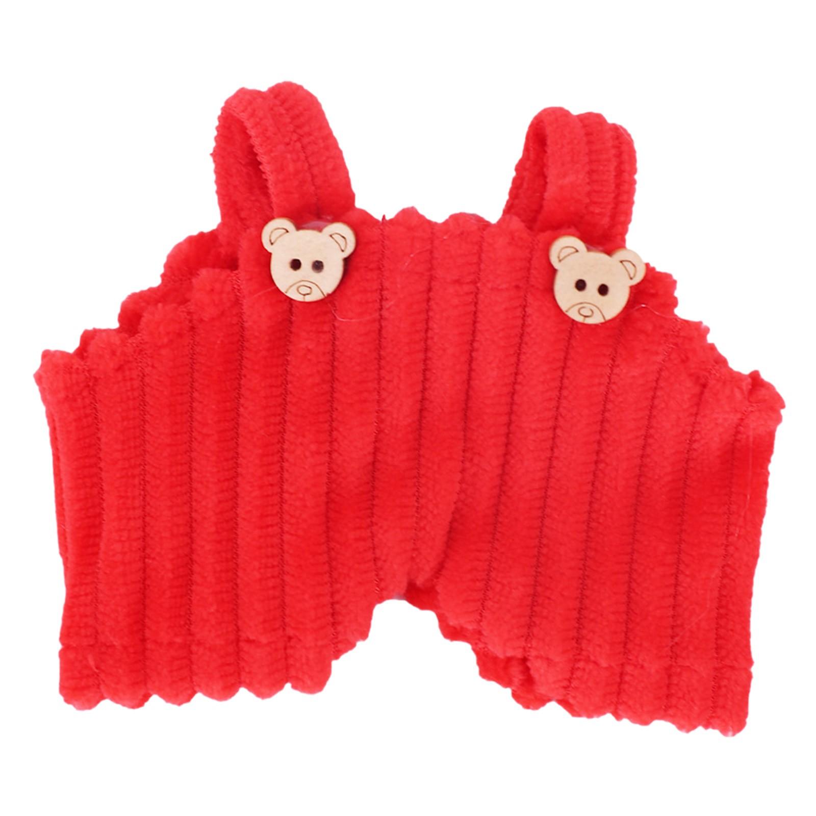 

17cm Vinyl Plush Doll Clothes Dopamine Color Wool Overalls Accessories Doll Clothes One Size червоний