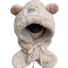 Chapéu e Cachecol Fofos com Orelhas de Urso Tudo em Um Feminino Inverno Estilo Coreano Pelúcia Espessado Quente Ciclismo Proteção para Orelhas Chapéu