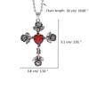 Thorn Knotted Rose Crosses Pendant Necklace Ornament Stylish Neckchain Accessories for Gothic Style Enthusiasts