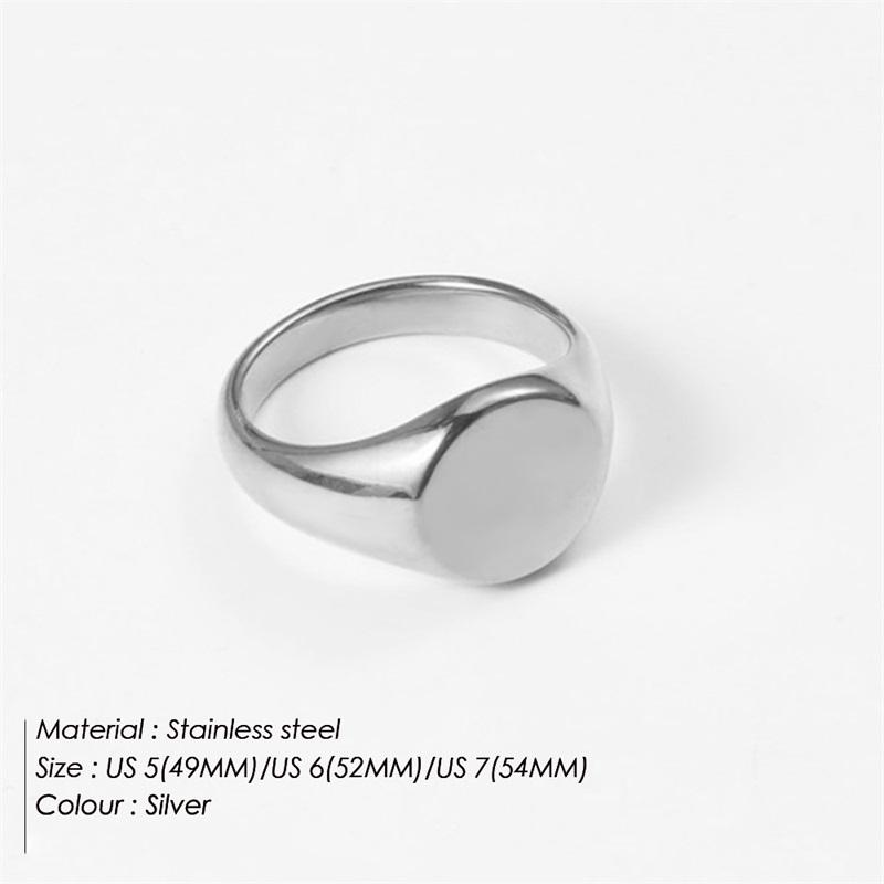 eManco Stainless Steel Punk Style Minimalist Round Ring Gold Plated Women s Rings for Parties and Festivals 5