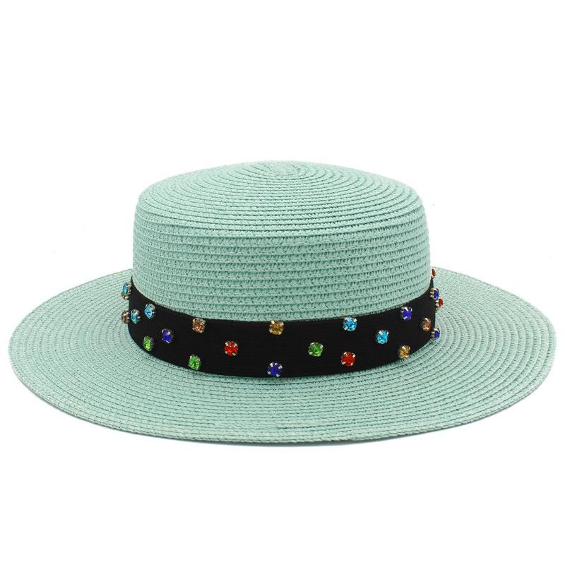 High-quality women's flat-top Panama straw hat summer explosion sunscreen top hat new hat stall