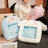 Cartoon Animal Plush Hand Warmer Pillow with Phone Viewing Window, Winter Warm Hands Cushion, Cute Creative Gift