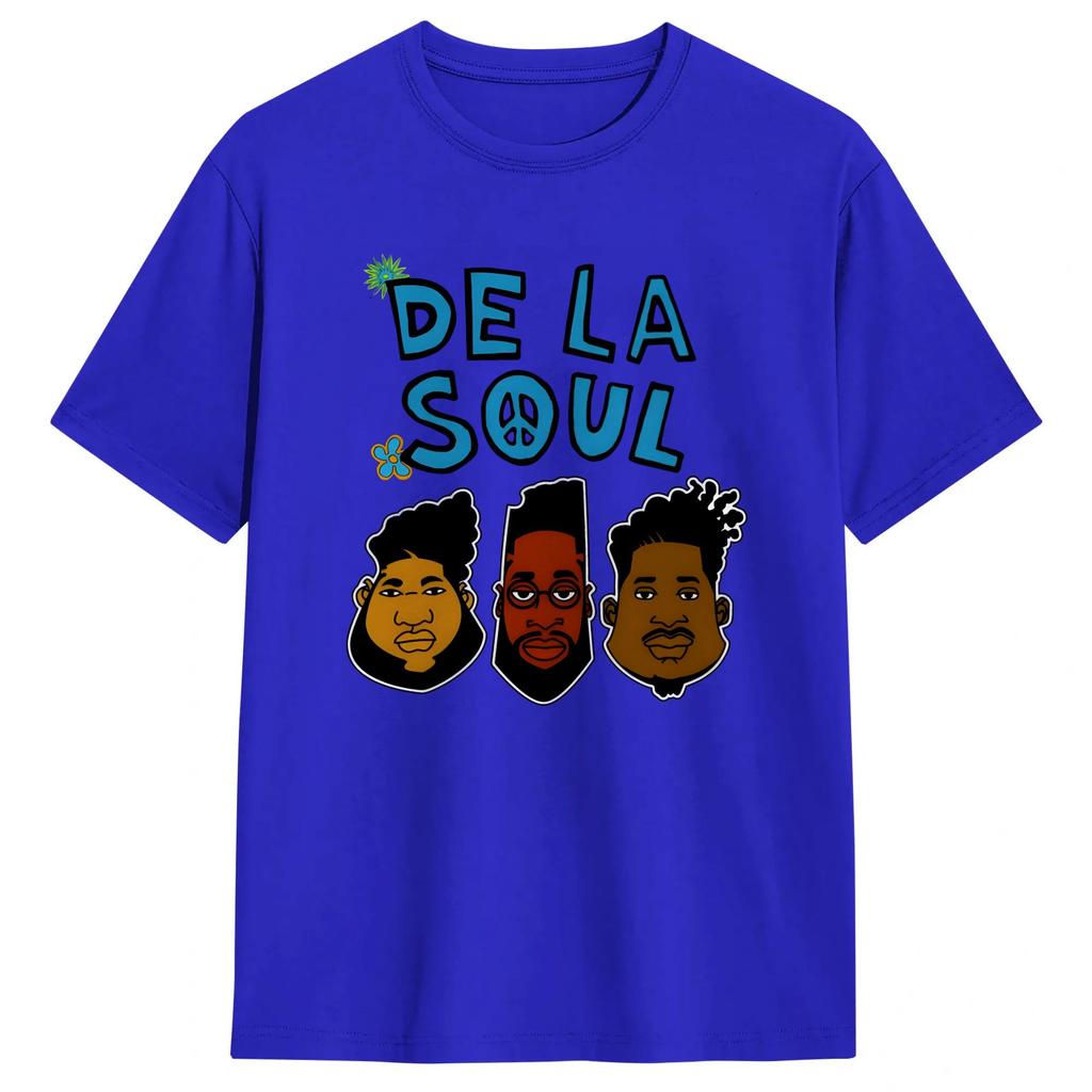 Hip Hop De La Soul Unisex T Shirts Vintage Tees Short Sleeve Round Neck TShirt 100 Cotton Classic Clothing