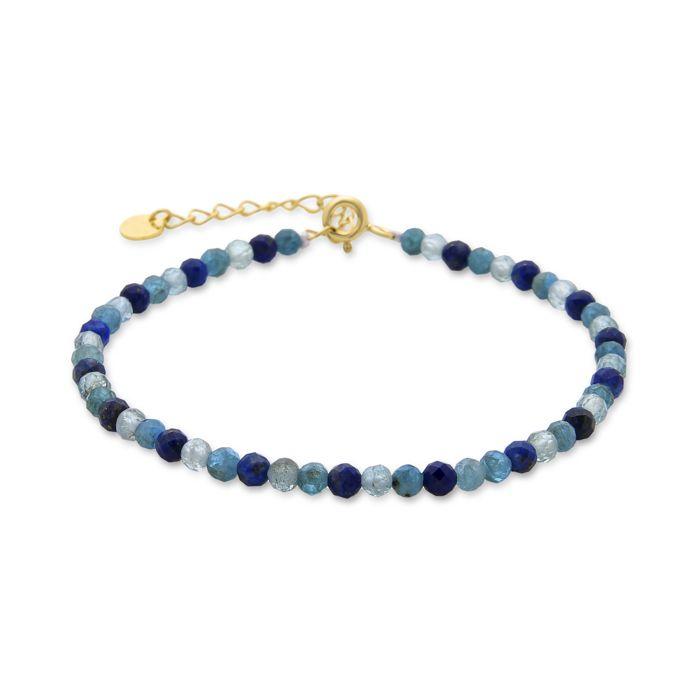 Bracelet - LUXENTER - Lazum - Argent 925 - Cristal bleu foncé - finition or jaune 18K