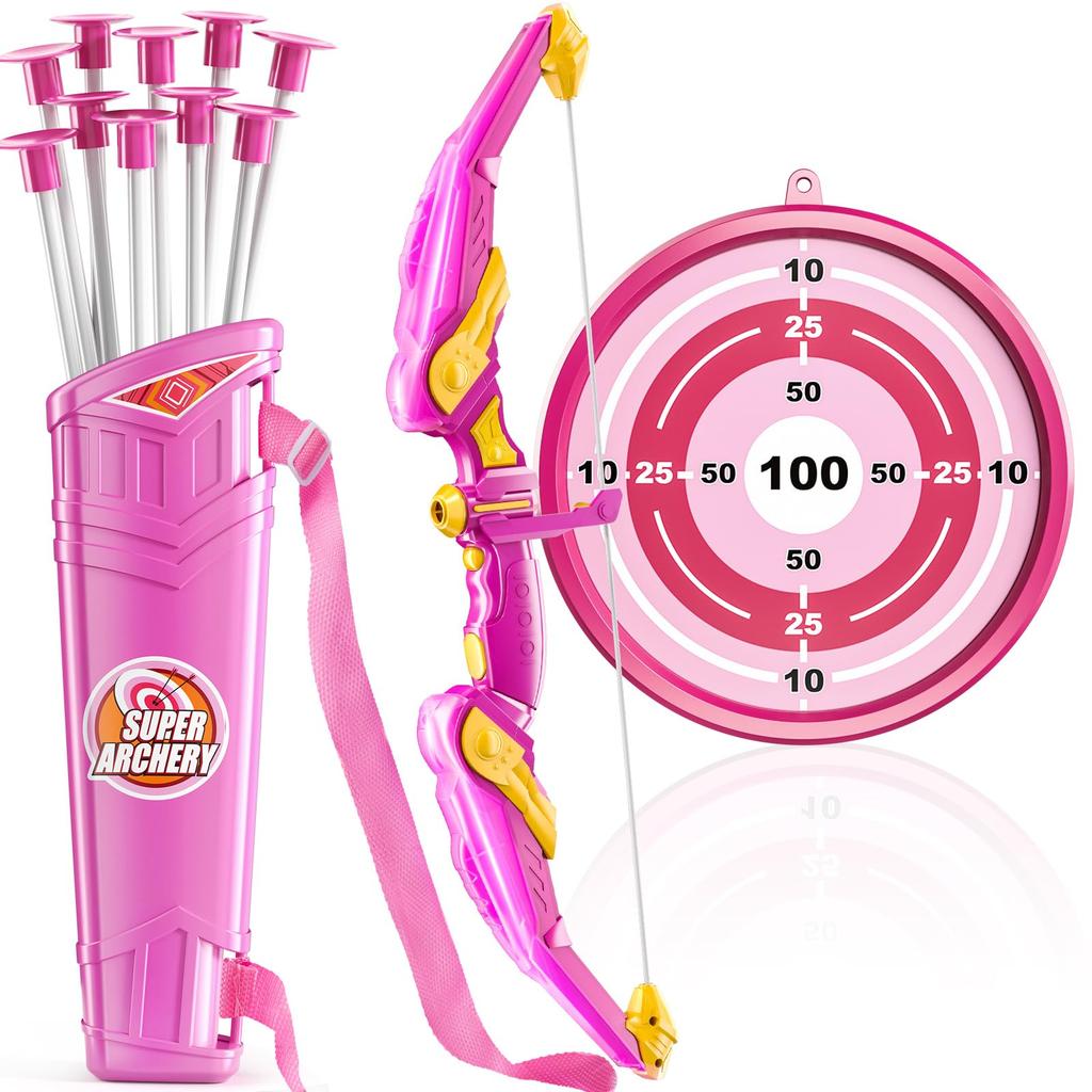 Children's Bow and Arrow Set Archery Toy Set Indoor and Outdoor Toys for Boys and Girls Amusement Equipment Ideal Gift Toys for