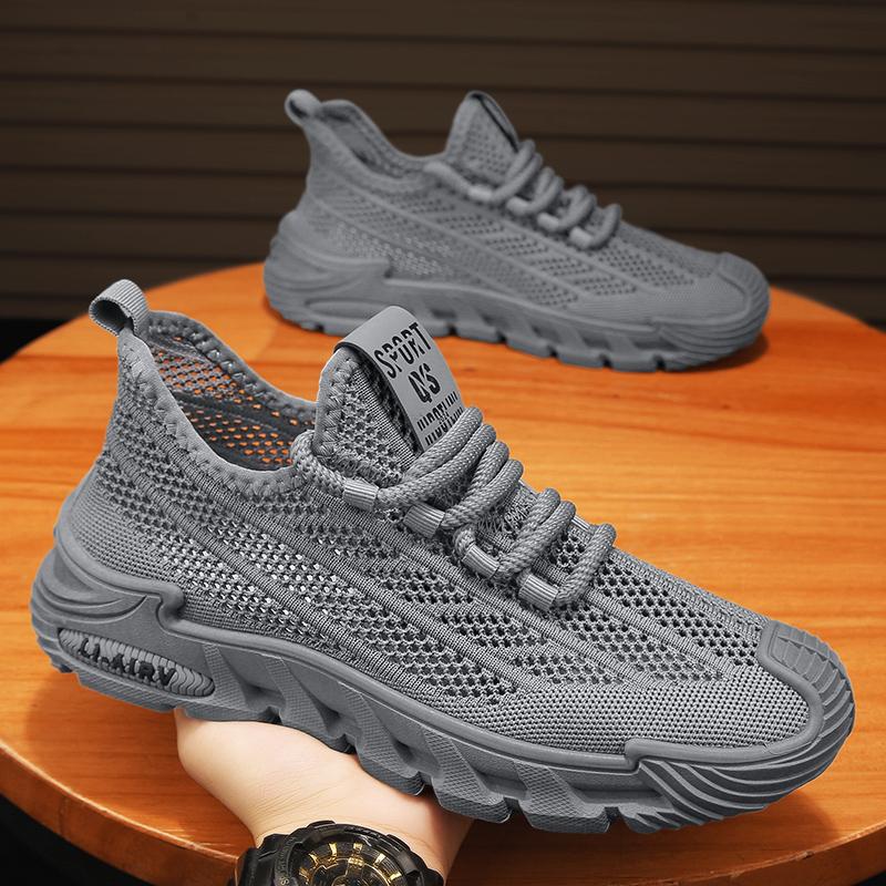 Summer new breathable mesh soft bottom sports running casual hollow thin mesh mesh shoes 39 серый
