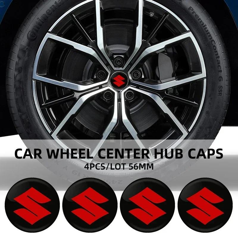 56MM Wheel Hub Cap Sticker Car Caps Rim Stickers Badge Cover Decoration For Suzuki JIMNY Grand Vitara Sx4 Swift Alto
