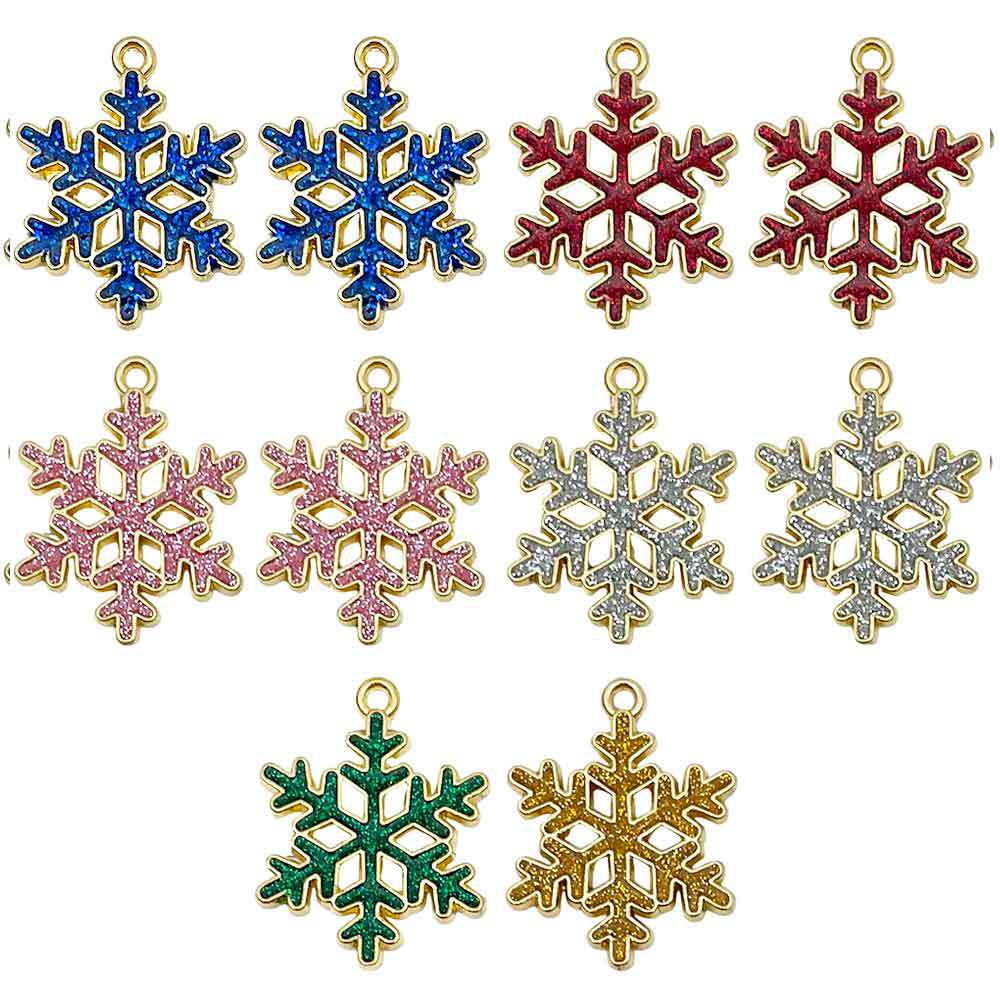 100-teiliges Weihnachts-Tropföl-Legierungs-Schmuckzubehör: Weihnachtsmann, Schneemann, Glocke, Rentier Anhänger für DIY Armbänder.