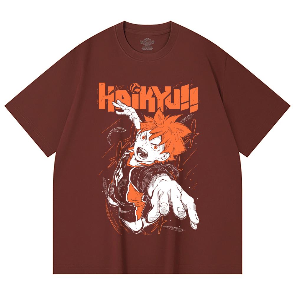 230 Gsm 100% Cotton Haikyu V1 Hinata Print Unisex Heavy Cotton T Shirt