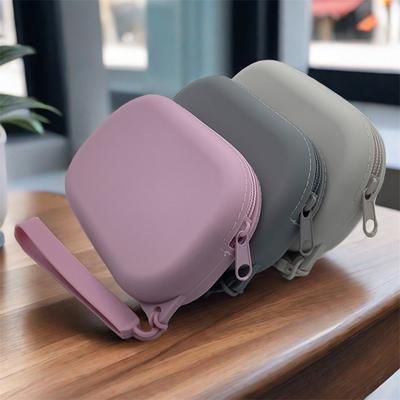 1 Stück ovale Silikon-Kosmetiktasche, Geldbörse, große Kapazität, multifunktionale Aufbewahrungstasche, einfarbig, Tasche für kleine Gegenstände