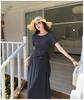 Französisches Falten-T-Shirt mit tailliertem Bund & High-Waist-Rock Sommer-Set für Damen