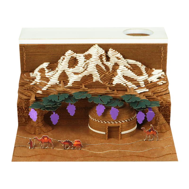 2027 Desk Calendar with LED Light 3D Design Tear-away Pages for Office Use