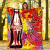Christmas Gift Halloween Themed Cola Beverage Coca Cola Blanket Soft Home Furnishing Nap Decoration Four Seasons Warm Sherpa Blanket U24