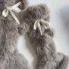 Plush Leg Warmers for Fall and Winter Layering, with Flared Lower Openings, and Bowknot Accent, Thick Faux Furs Boot Covers Long Socks for Women