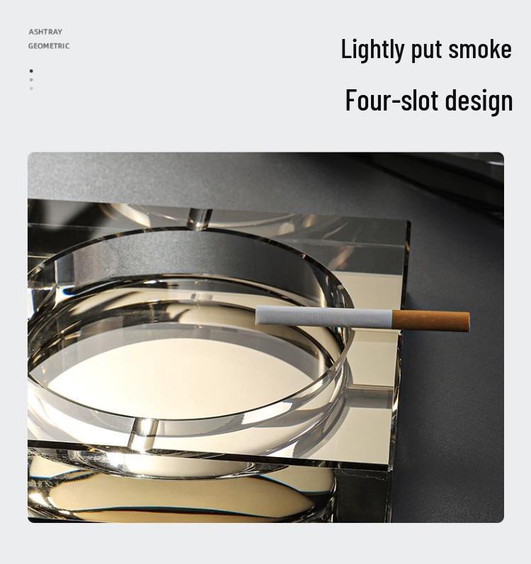Crystal Glass Luxury Ashtray for Home or Office