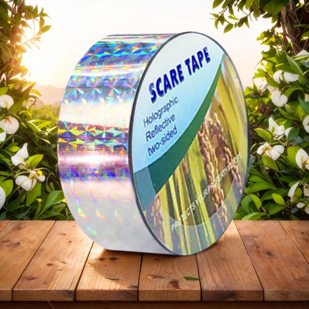 2.4cmx50m/4.8cmx50m Bird Scare Tape Double Side Reflectve Bird Scare Ribbon Bird Deterrent Tape for Garden Farm Orchard Supplies