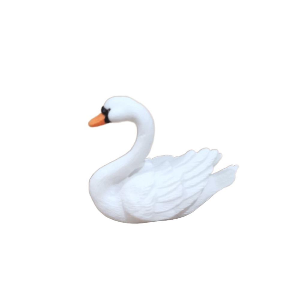 Cute Swan Miniatures Animal Lover Swan Ornaments Cartoon Goose Model  Decor Accessories
