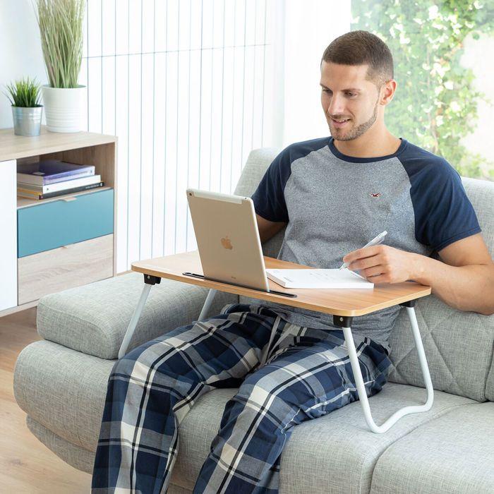 Ensemble table pliante et coussin de lecture - INNOVAGOODS - Muvisk & Huglow - Pliable - Accoudoirs - Fente tablette