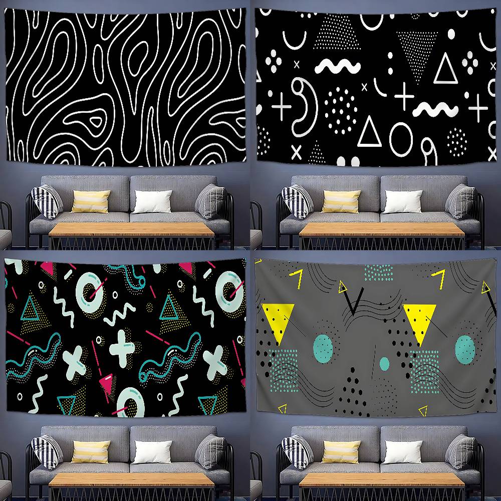 Simply Black And White Tapestry Wall Hanging Tapestry Art Deco Blanket Curtain Hanging At Home Bedroom Living Room Decor