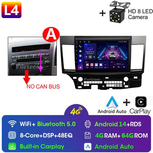 Android 14 for Mitsubishi Lancer 2008 2007 - 2013 Car Radio Multimedia Stereo Video Player CARPLAY GPS 2 Din 4G LTE Antenna