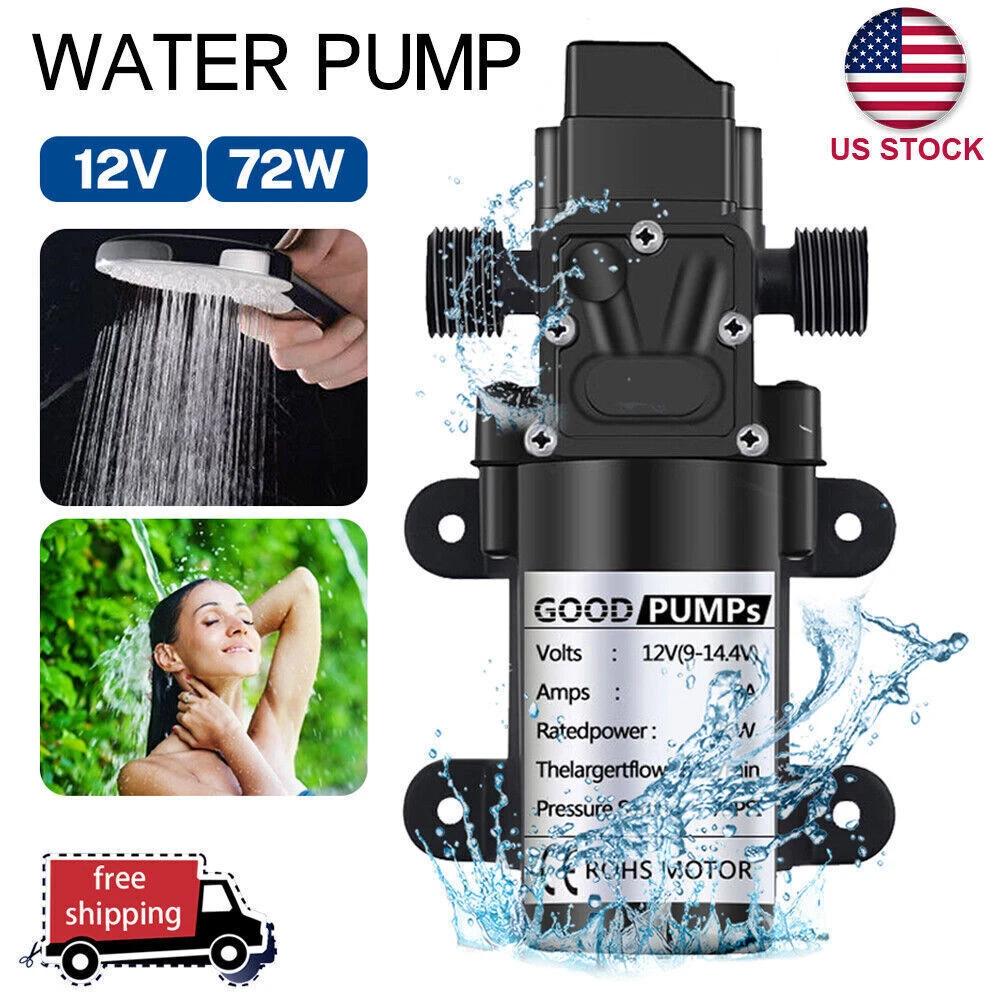 70W DC 12V Micro Electric Diaphragm Reflux Water Pumps 130PSI Self Priming Pump Diaphragm High Pressure RV Auto Switch 1/2PCS