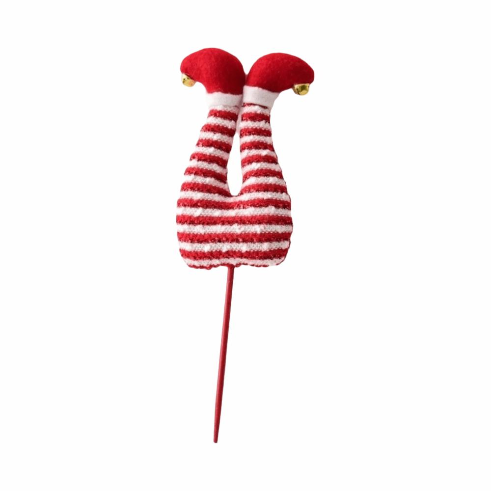 Stuffed Christmas Elf Legs Striped Pants Santa Claus Legs New Christmas Tree Topper Holiday Party