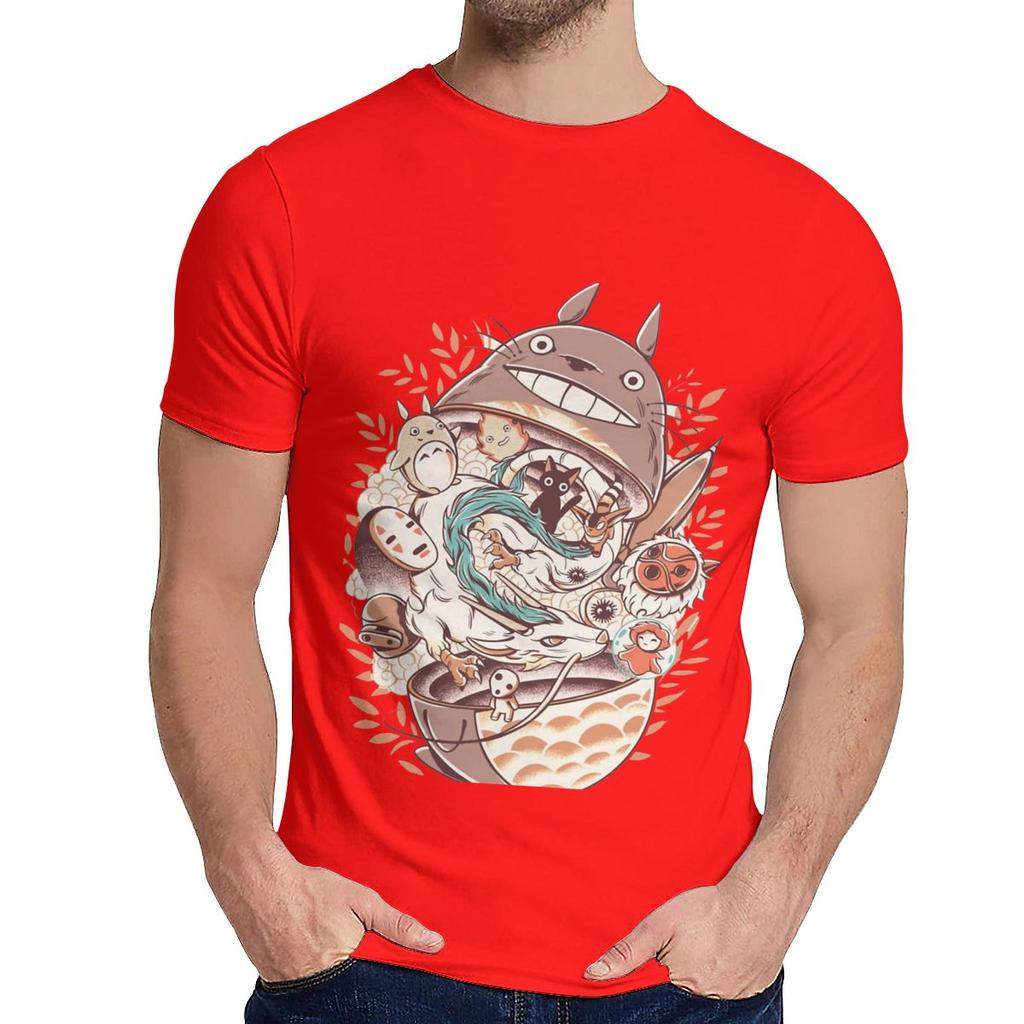 Pure Cotton Ramen Horor Hayao Miyazaki Japanese Anime T Shirt Unisex Unique Design Soft Cotton Fashion