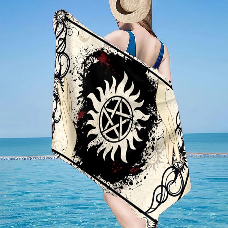 Natural Symbolism Beach Towel, Super Soft Microfiber, Gift for Her/Him, Birthday, for Pool, Beach, Travel, Home Decor Fan Gifts