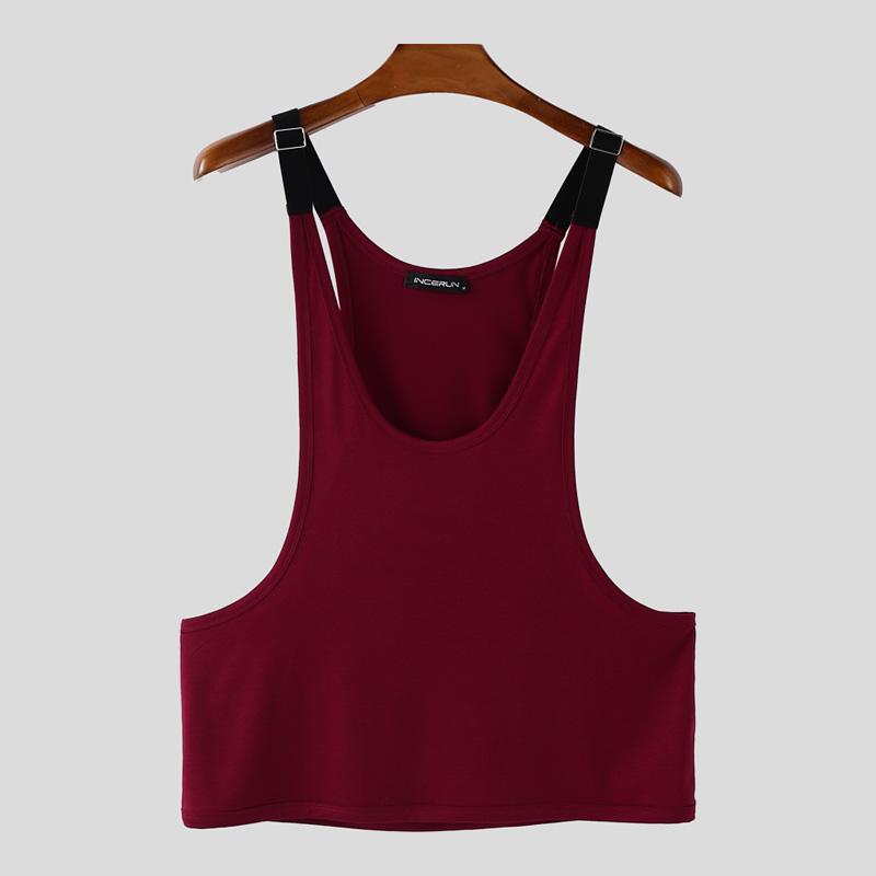 

INCERUN Мужские майки без рукавов с U-образным вырезом, пэчворк, на бретелях, свободные