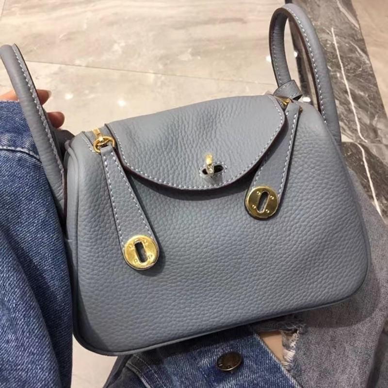 

2024 New first-layer doctor bag lychee pattern lindy bag women s shoulder handbag medicine bag cowhide 26X14X18CM
