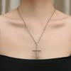 Light Luxury Style Diamond -Shaped Titanium Steel Cross Necklace Genderless Hip -Hop Wear Accessories