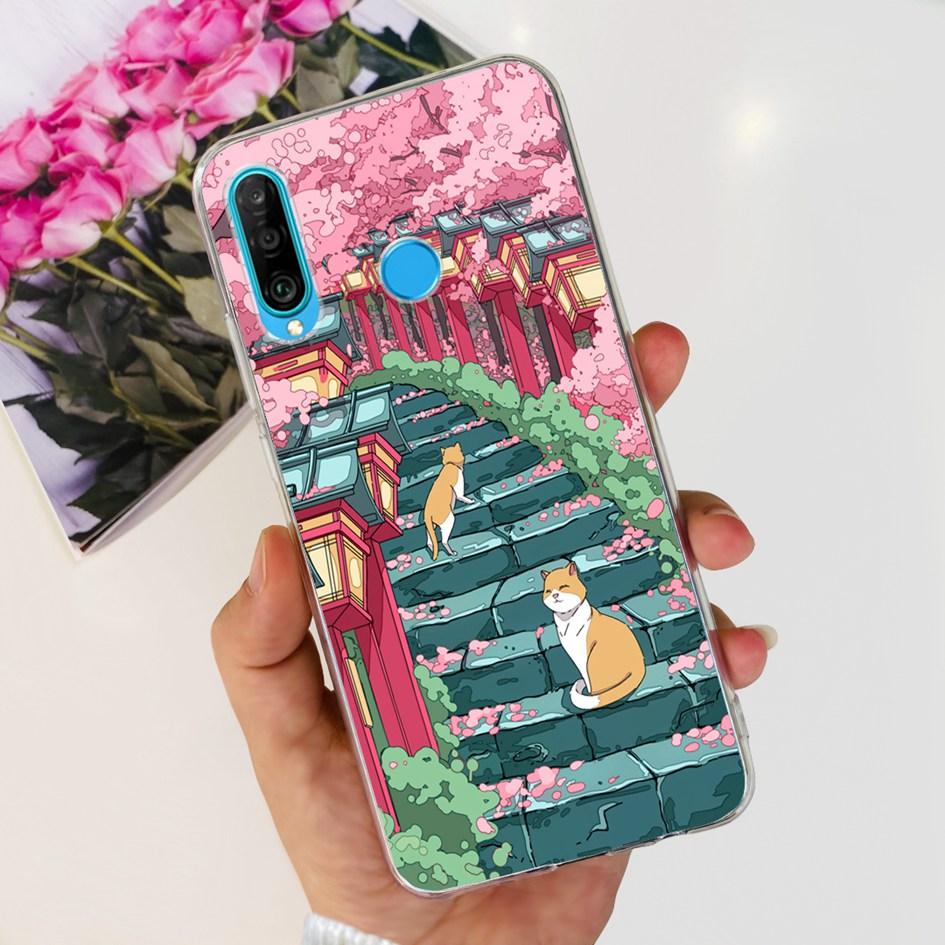For Huawei P30 Lite Case MAR-LX1M MAR-L21A MAR-LX1A Cute Astronaut Cover Clear Silicone Bumper For Huawei P30 Pro Lite P 30 Capa