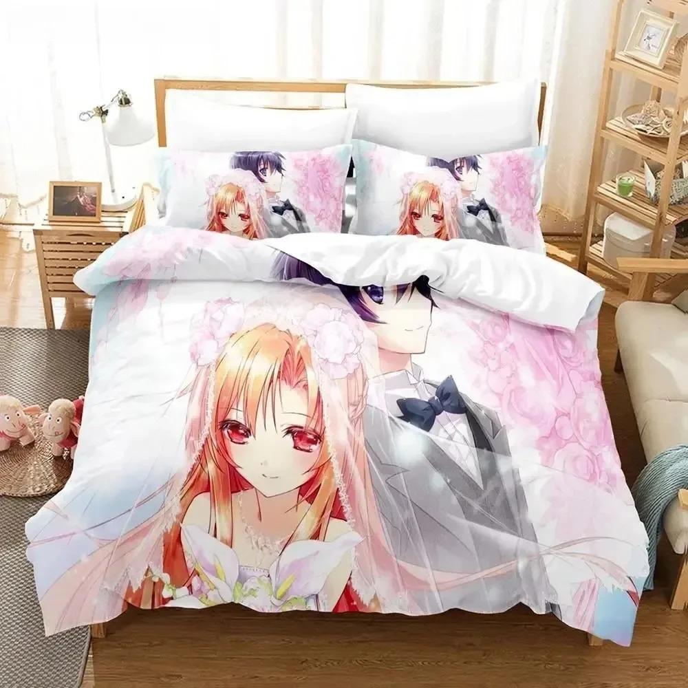 Anime Sword Art Online Beding Sets Home Textile Pilow Case 3D Bed Soft Duvet Covers Children Kids Gift Bed Linen Set Home Textiles Beding
