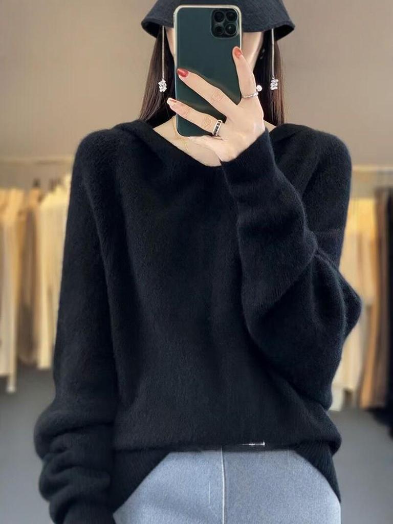 Women's Soft V-neck Sweater - 2026 Autumn/Winter Loose Knit Long Sleeve Pullover Top