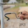 2pcs Stainless Steel Camping Pole Hooks-Adjustable, Anti-Slip Wall Mount Hangers for Lights, Clothes & Accessories,Camping Hooks