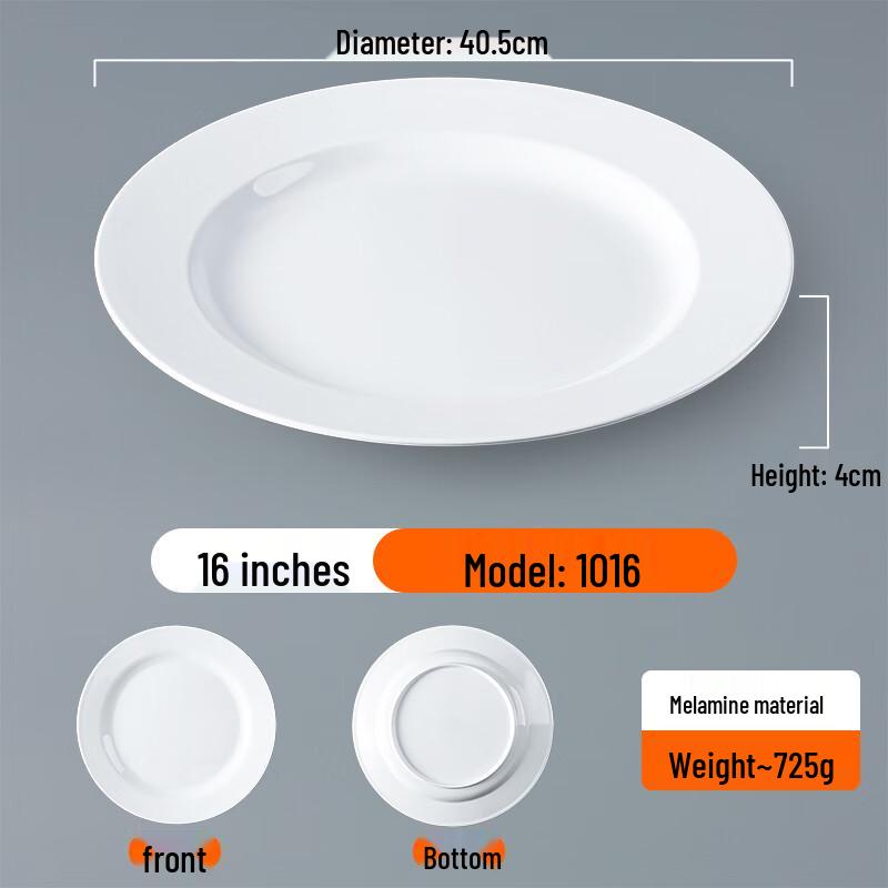Commercial White Melamine Round Dinner Plate