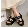 New Summer Super Thick-soled Cool Slippers Princess Style Pearl Women Wear One-word Beach Shoes Are Beautiful