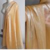 Caramel-colored pleated glitter transparent organza fabric suitable for wedding dresses evening gowns designer clothing fabrics