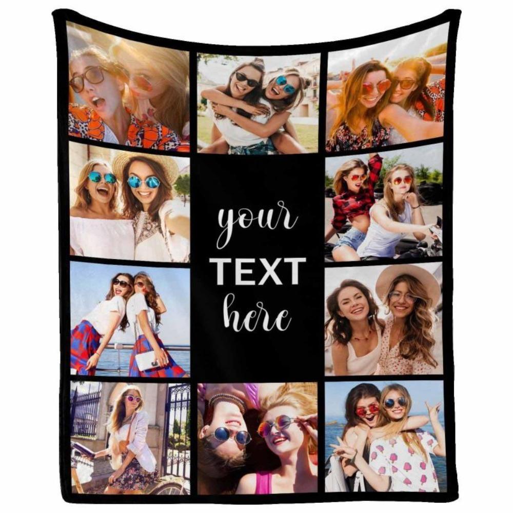 GUOYU Blanket Personalized Blanket Movie Family Picture Custom Soft Flannel Blanket for Home Bedroom Decor Birthday Gift for Sister Mom Dad