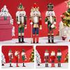 11CM Nutcracker Soldier Figurines Set 1116 Christmas Decoration Wood Nutcracker Puppet Statue Ornaments Vintage Craft Xmas Decor