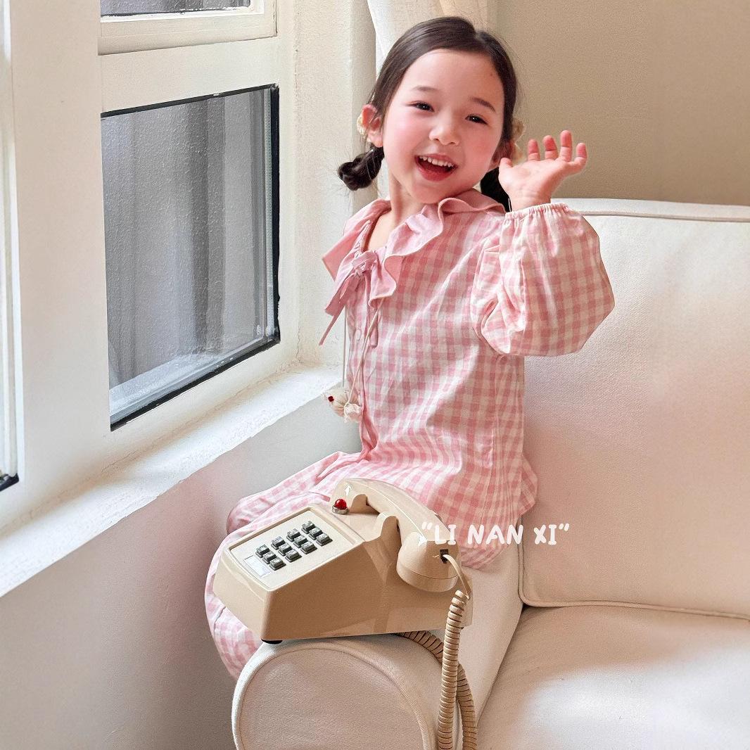 

Princess Style Lace Pajama Set - Sweet & Lovely Spring Children s Wear 130 cm