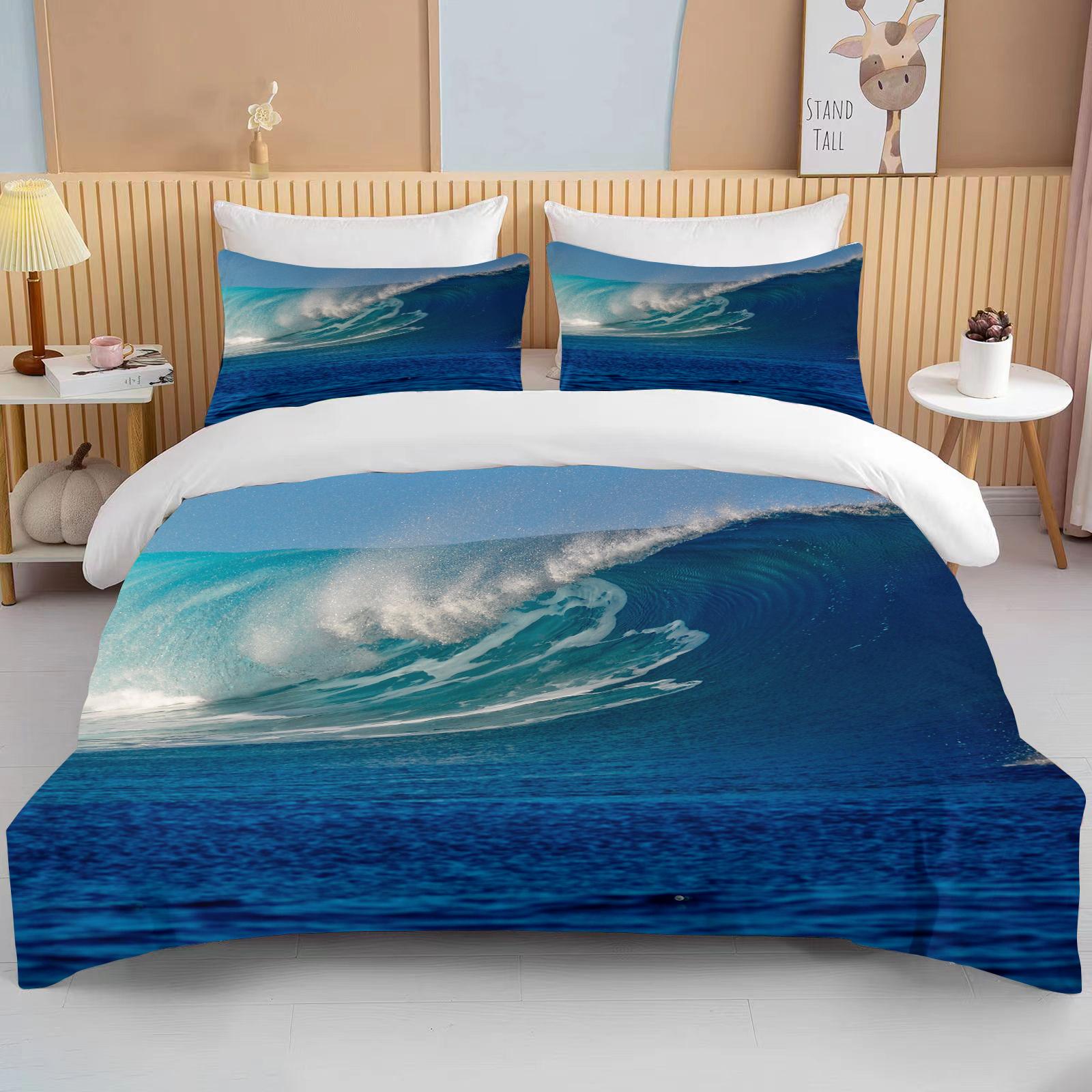 

Ocean Bedding Set Blue Starfish Duvet Cover Coastal Theme Kids Teen Bedroom Decor Summer Shell Print Home Textiles EU single(135x200cm)